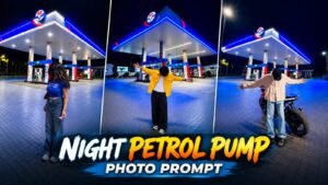 Night Petrol Pump Photo Prompt