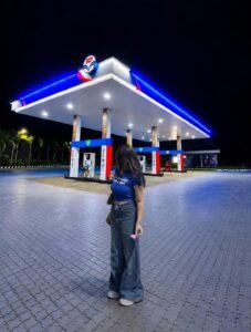 Night Petrol Pump Photo Prompt