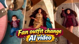 Fan outfit change video editing prompt