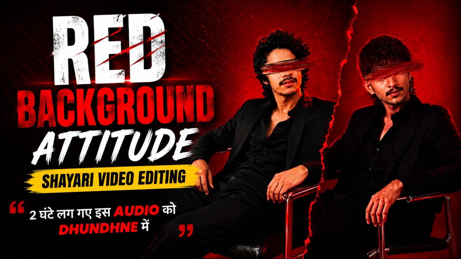 Red background attitude shayari video editing