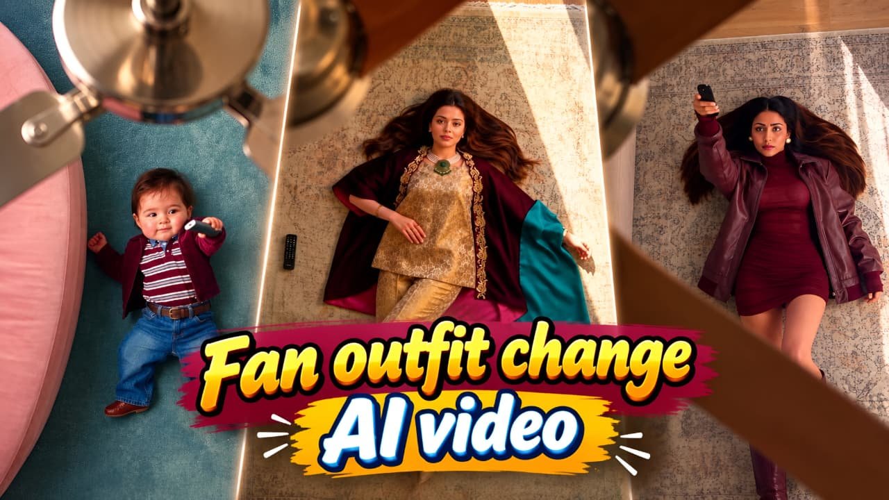 Fan outfit change video editing prompt