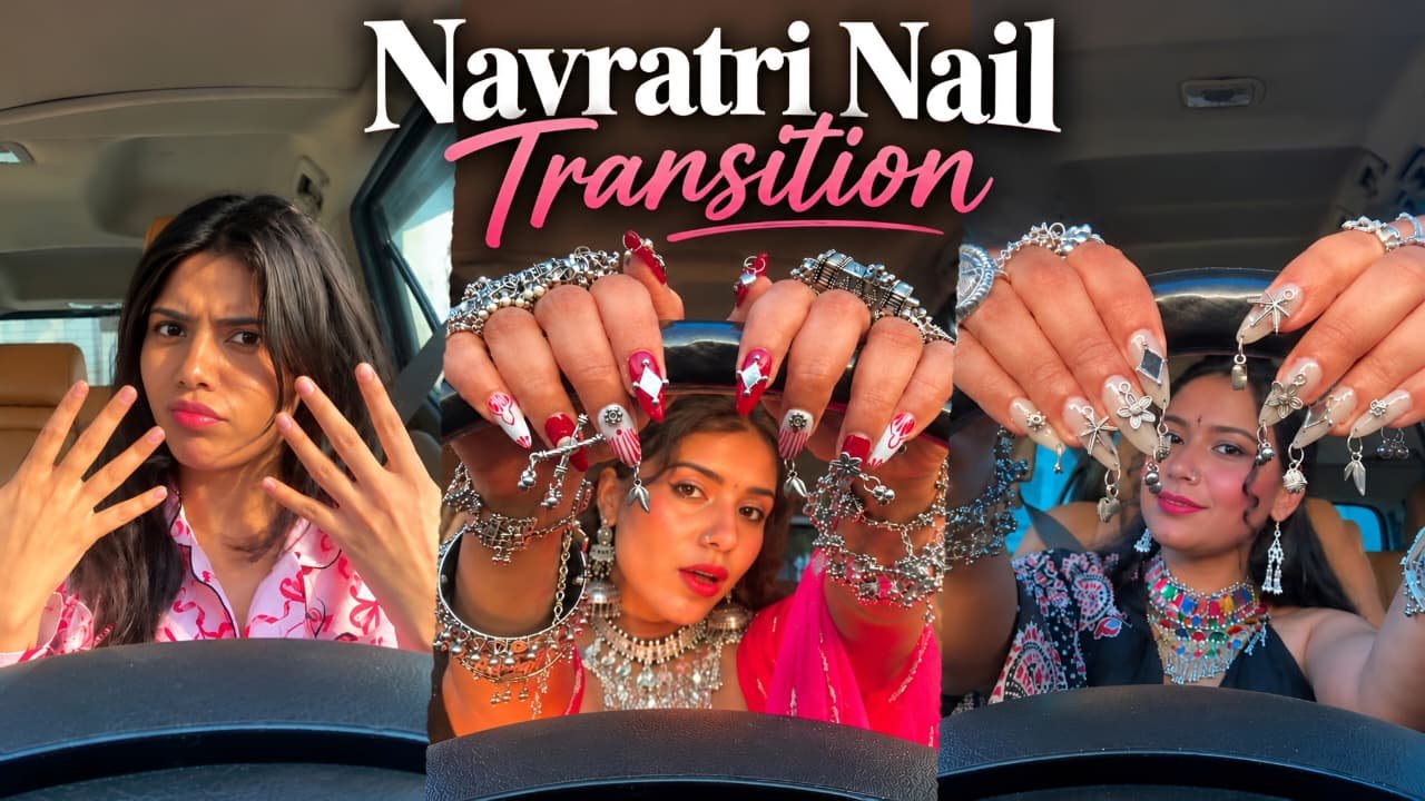 Navratri Nail Transition AI Video Editing Prompt